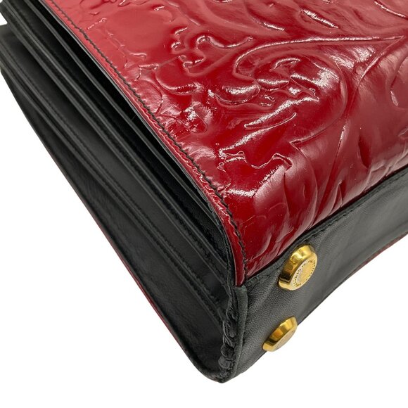 De Grisogono Vintage Red Patent Leather Embossed Tote Bag - Picture 8 of 10